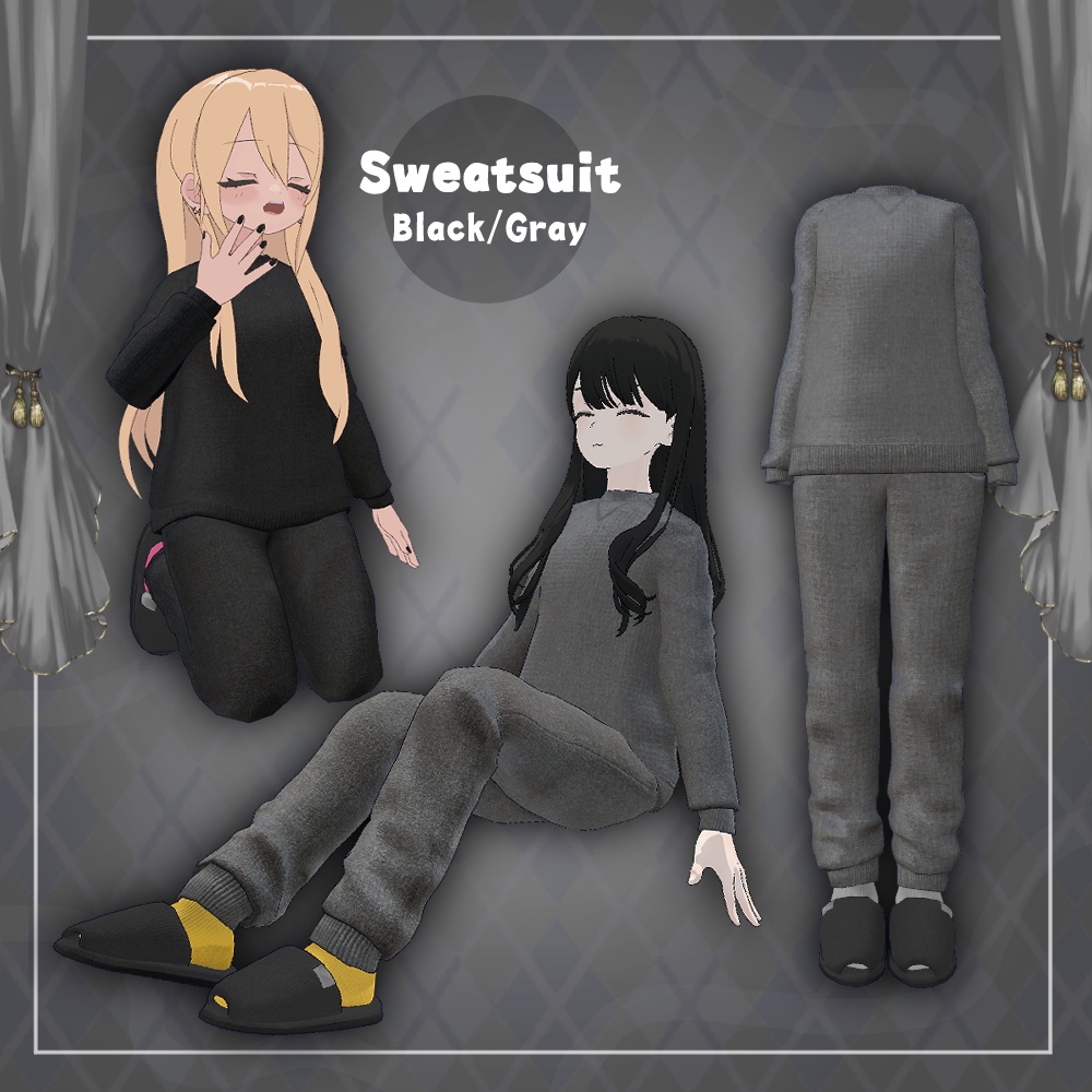 【20Colors】おこもり部屋着 -Homebody Sweatsuit-【Grus・凪夜瑠璃対応】