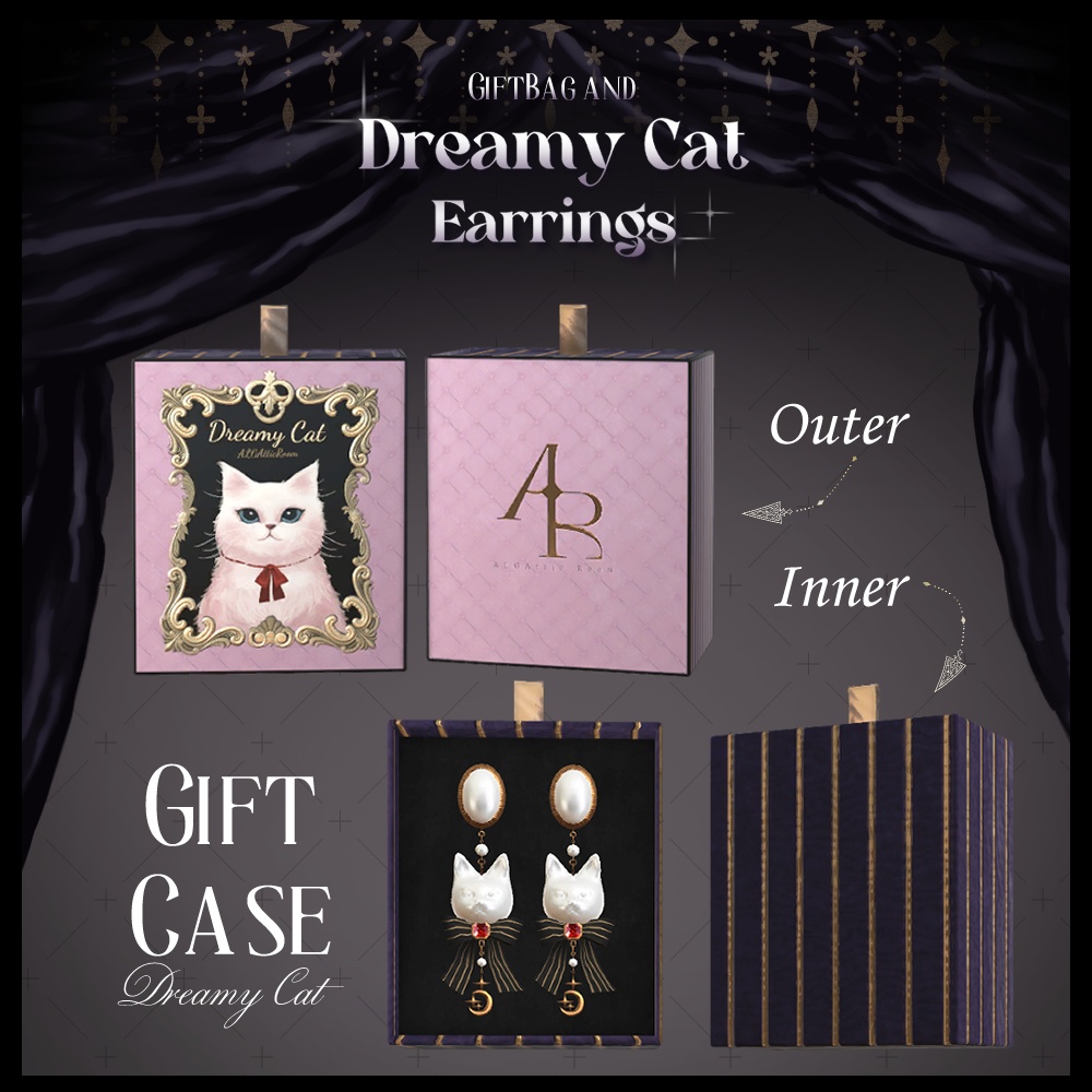Dreamy Cat Earrings【500followers🐈⬛ *:・゚✧】