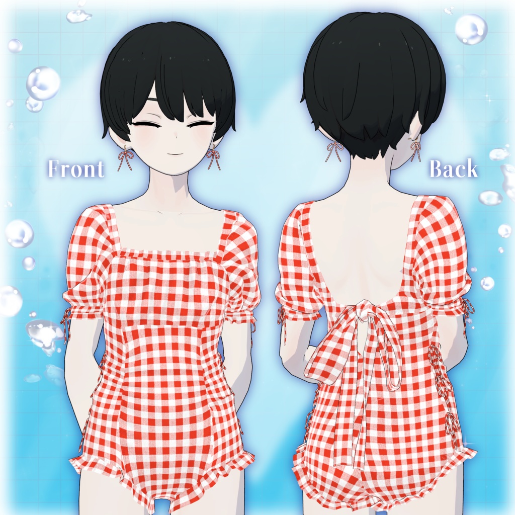 【MA想定】Gingham Ribbon Swim Set【Grus専用】