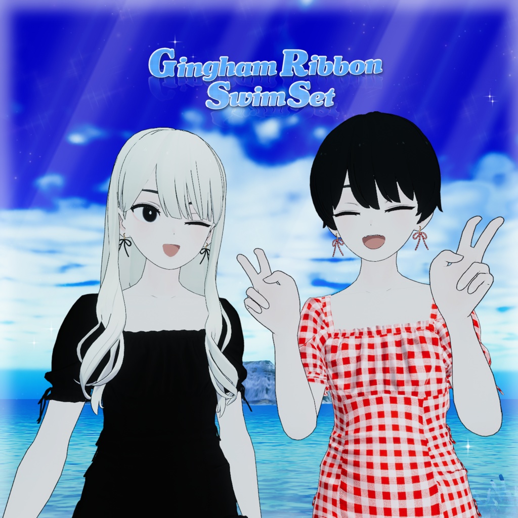 【MA想定】Gingham Ribbon Swim Set【Grus専用】