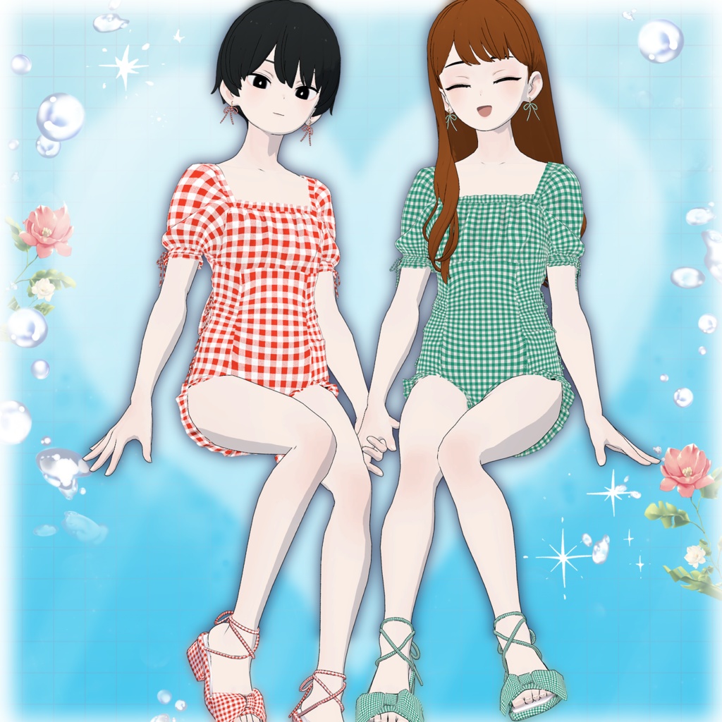 【MA想定】Gingham Ribbon Swim Set【Grus専用】