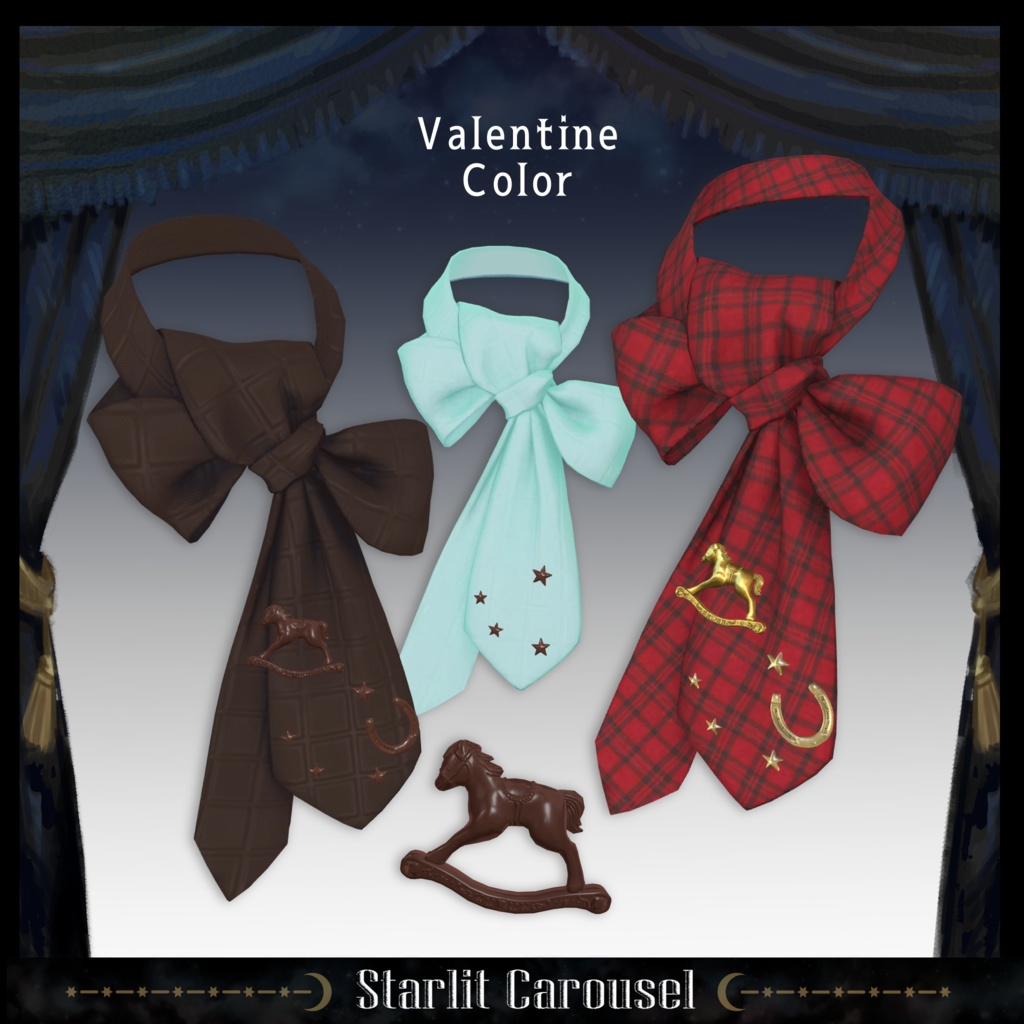 ⋆☽🎠Starlit Carousel Ribbon Tie 星駆ける仔馬のリボンタイ🎠⋆☽