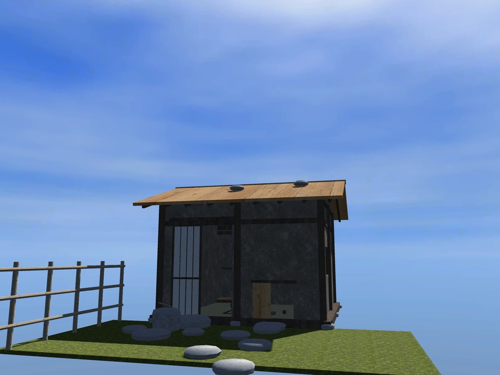 【VRChat想定】茶室セット 四畳半|躙口・下地窓・炉・露地【FBX+OBJ+unitypackage】