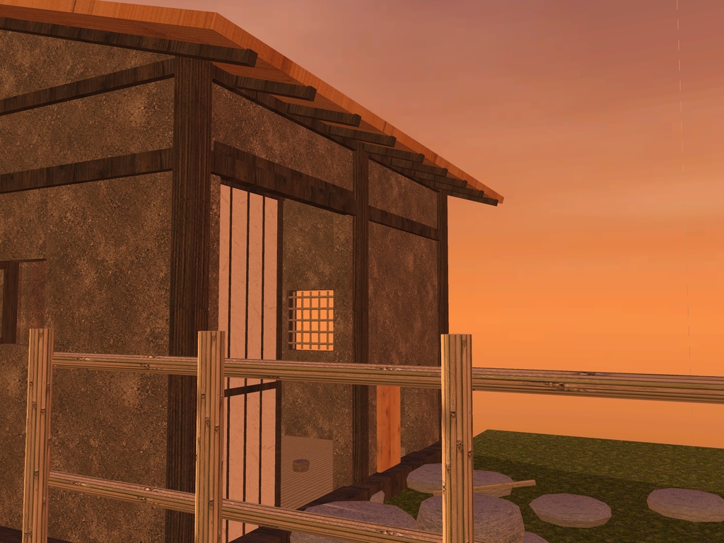 【VRChat想定】茶室セット 四畳半|躙口・下地窓・炉・露地【FBX+OBJ+unitypackage】