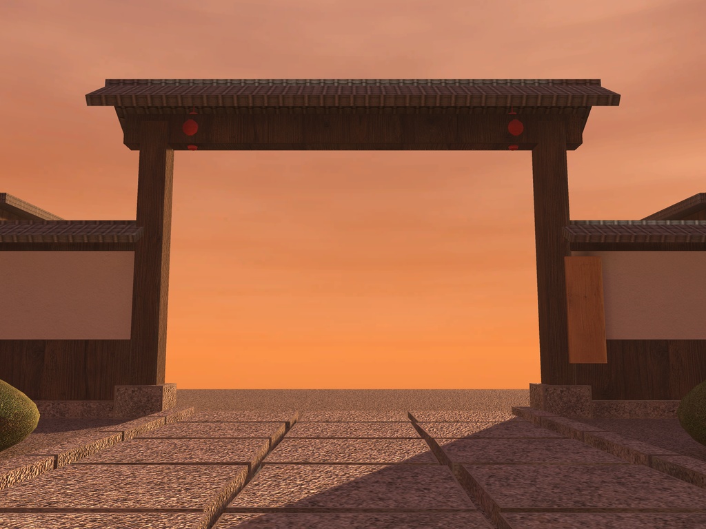 【9/20まで500円オフ!】【VRChat想定】和風温泉旅館ワールド|門・唐破風の玄関・帳場・廊下・客室2室・大浴場・岩の露天風呂