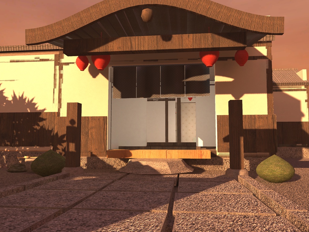 【9/20まで500円オフ！】【VRChat想定】和風温泉旅館ワールド｜門・唐破風の玄関・帳場・廊下・客室2室・大浴場・岩の露天風呂