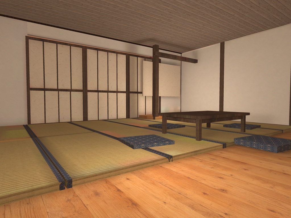 【9/20まで500円オフ!】【VRChat想定】和風温泉旅館ワールド|門・唐破風の玄関・帳場・廊下・客室2室・大浴場・岩の露天風呂