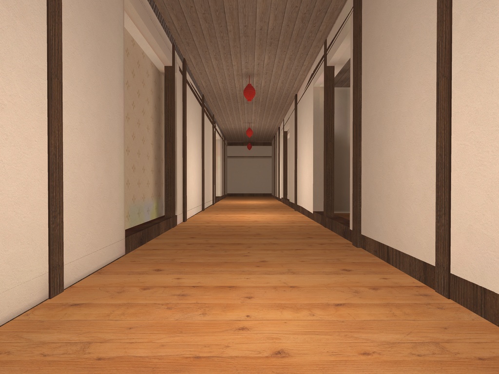 【9/20まで500円オフ!】【VRChat想定】和風温泉旅館ワールド|門・唐破風の玄関・帳場・廊下・客室2室・大浴場・岩の露天風呂