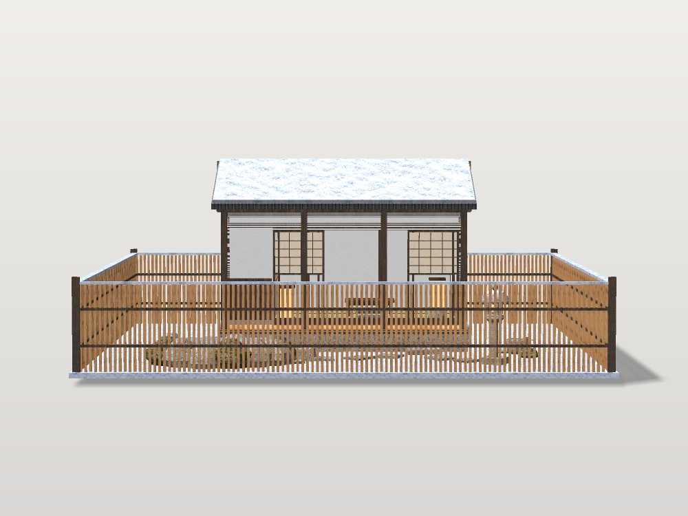【発売記念セール 9/22まで500円】【VRChat想定】雪見の離れ|六畳・縁側・雪の坪庭・小さな露天風呂【和風ホームワールド / unitypackage同梱】