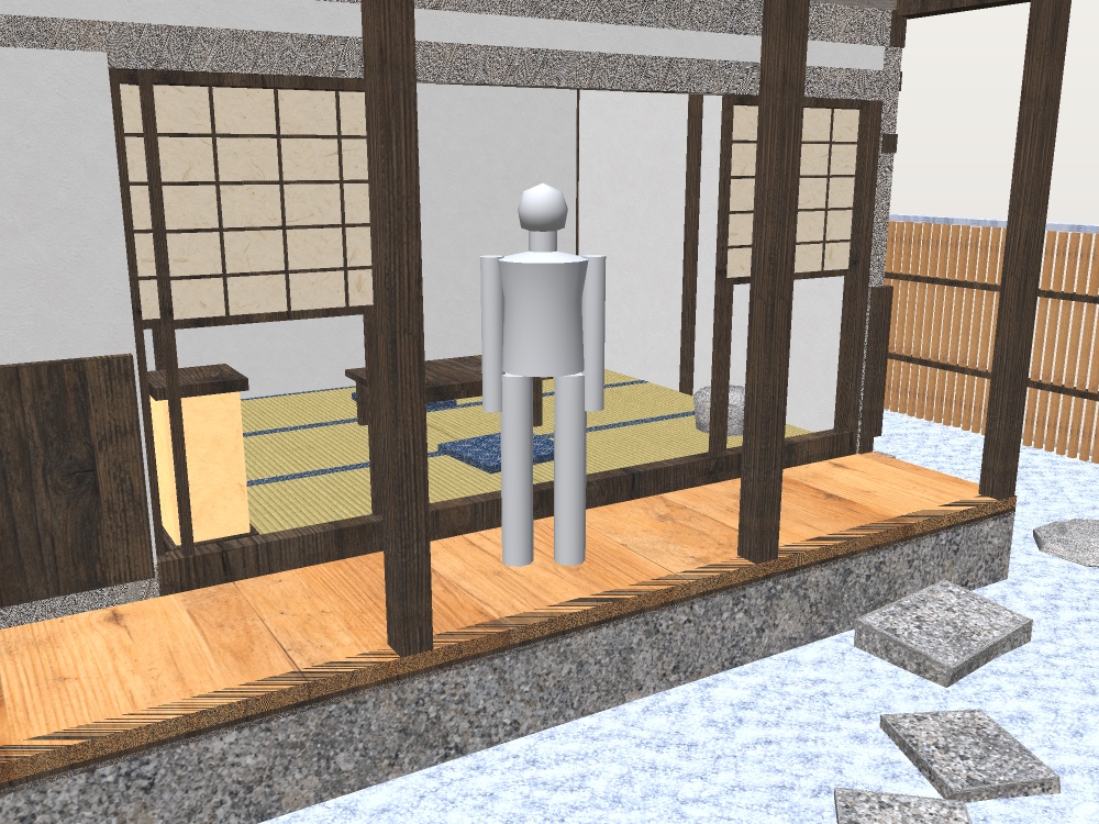 【発売記念セール 9/22まで500円】【VRChat想定】雪見の離れ|六畳・縁側・雪の坪庭・小さな露天風呂【和風ホームワールド / unitypackage同梱】
