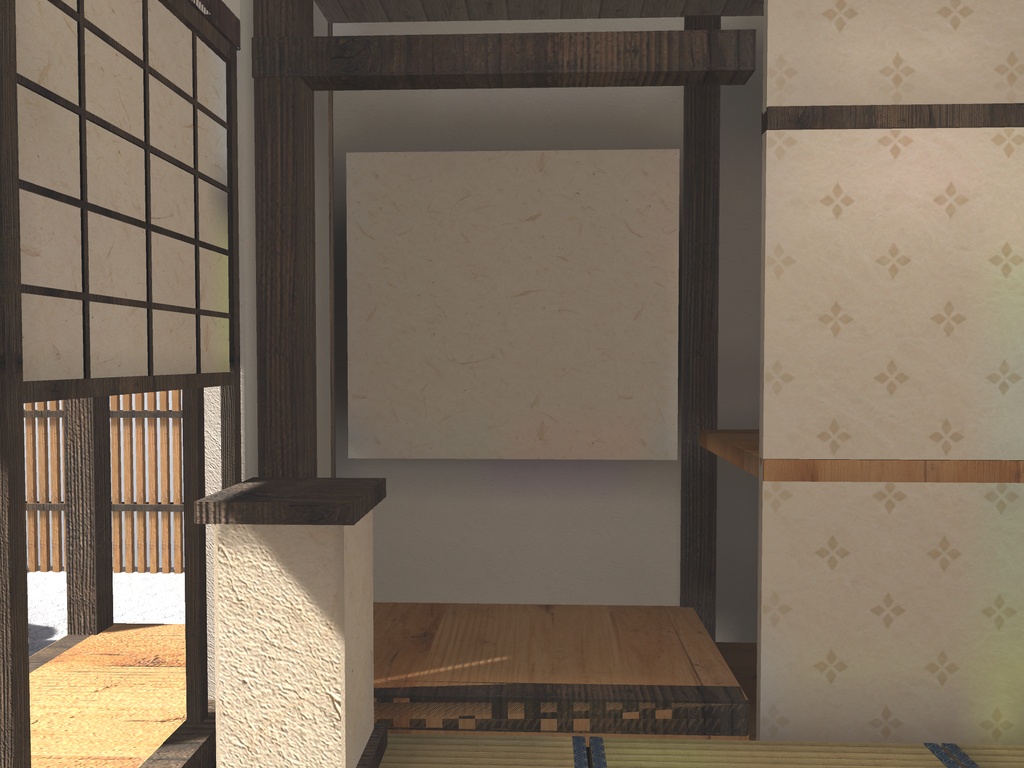 【発売記念セール 9/22まで500円】【VRChat想定】雪見の離れ|六畳・縁側・雪の坪庭・小さな露天風呂【和風ホームワールド / unitypackage同梱】