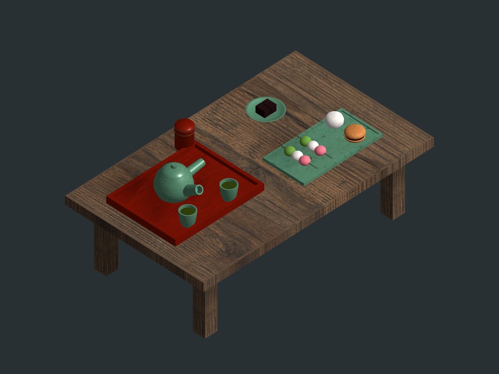 【発売記念セール 9/25まで75%OFF】【VRChat想定】旅館の部屋 5商品セット|脱衣所・寝具・囲炉裏・和菓子・座卓【unitypackage同梱】