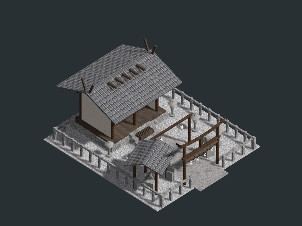 【発売記念セール 9/23まで半額200円】【VRChat想定】和の町並み 6商品セット|神社・町屋・屋台・居酒屋・大座敷・茶室【unitypackage同梱】