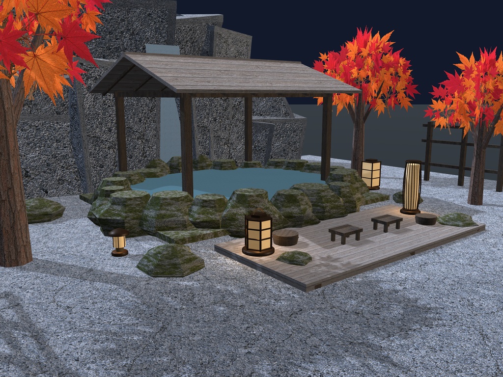 【無料】【VRChat想定】和紙の灯り8種セット|提灯・行灯・3色と消灯【unitypackage同梱 / FBX・OBJ】