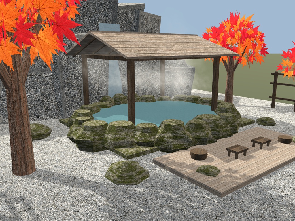 【無料】【VRChat想定】朝霧と湯けむりセット|3用途・3密度・配置例【unitypackage同梱 / FBX・OBJ】