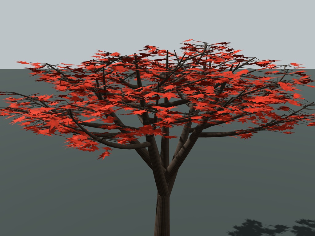 【無料】【VRChat想定】秋庭・紅葉と銀杏セット|樹木3種・舞う落葉・飛石【unitypackage同梱 / FBX・OBJ】