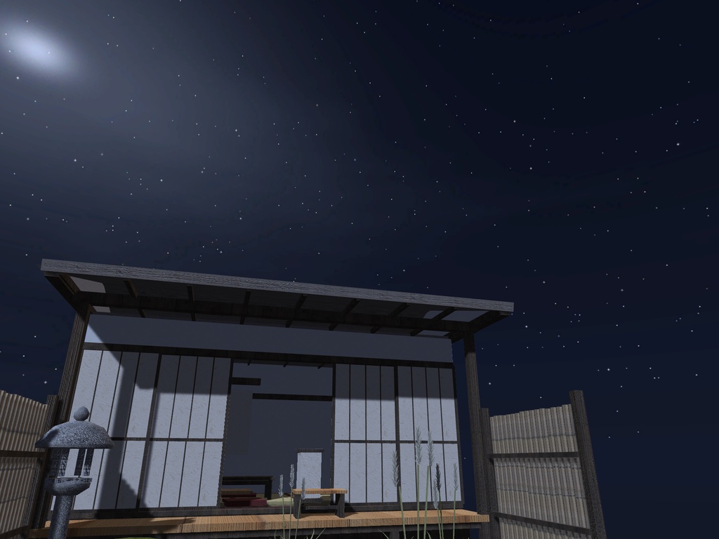 【無料】【VRChat想定】月見の飾り一式|三方と月見団子・ススキ・秋草・徳利と盃【unitypackage / FBX・OBJ】