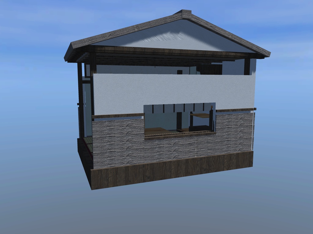 【VRChat想定】こたつの居間セット|六畳・床の間・床脇・雪見障子の窓【unitypackage / FBX・OBJ】