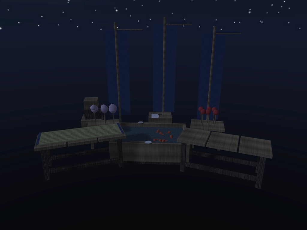 【無料】【VRChat想定】縁日セット|金魚すくい・りんご飴・綿あめ・くじ引き・幟【unitypackage / FBX・OBJ】