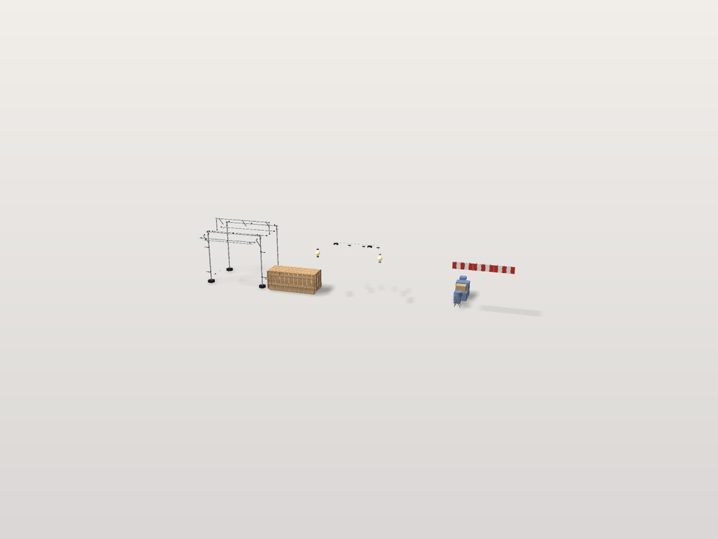 【VRChat想定】祭りの露店 素体|布屋根6種・パイプ骨組・木の販売台・裸電球と提灯【unitypackage同梱 / FBX・OBJ】
