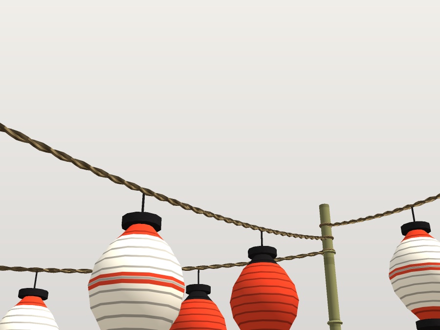 【無料】提灯の吊り縄と電球コード|吊り提灯・裸電球・竹竿スタンド【VRChat想定 / unitypackage同梱】
