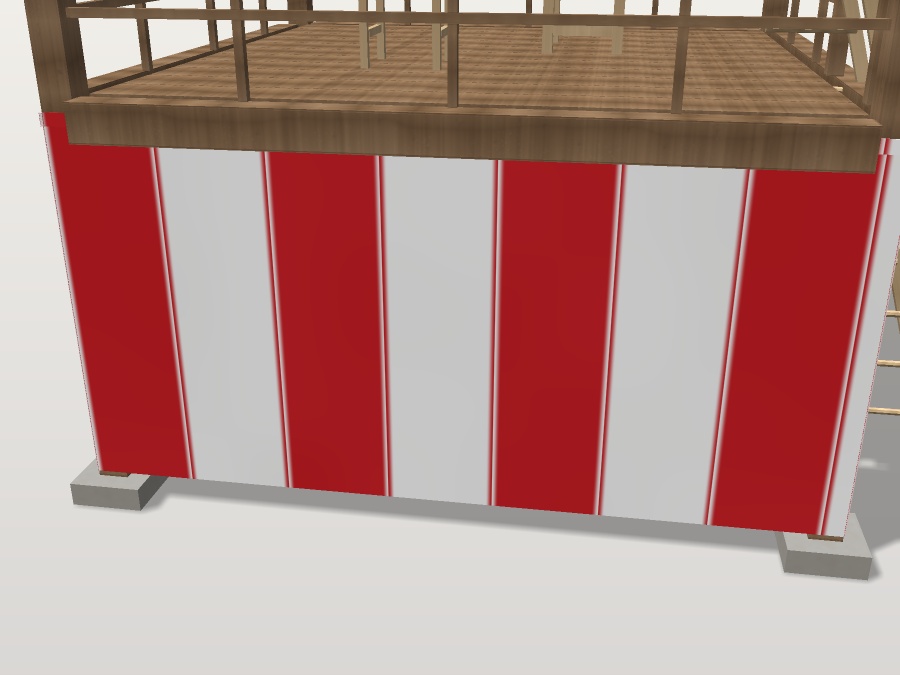 【VRChat想定】秋祭りの櫓(やぐら)|紅白幕・大太鼓・締太鼓・はしご・大提灯8灯【unitypackage同梱 / FBX・OBJ】