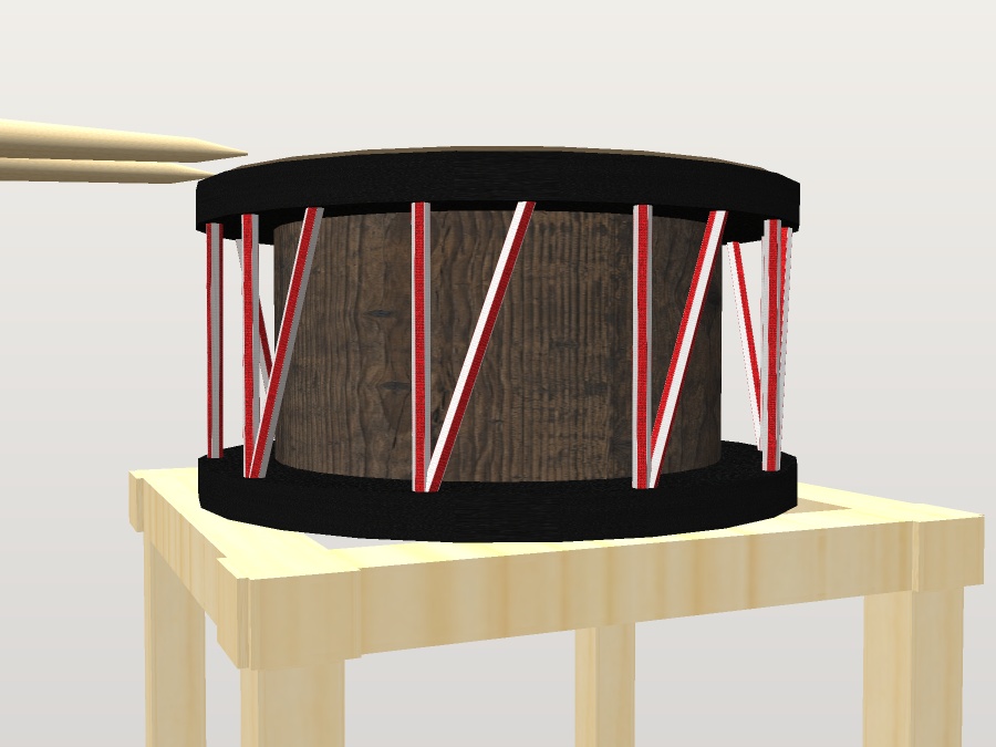 【無料】太鼓と撥|長胴太鼓・締太鼓・太鼓台【VRChat想定 / unitypackage同梱】