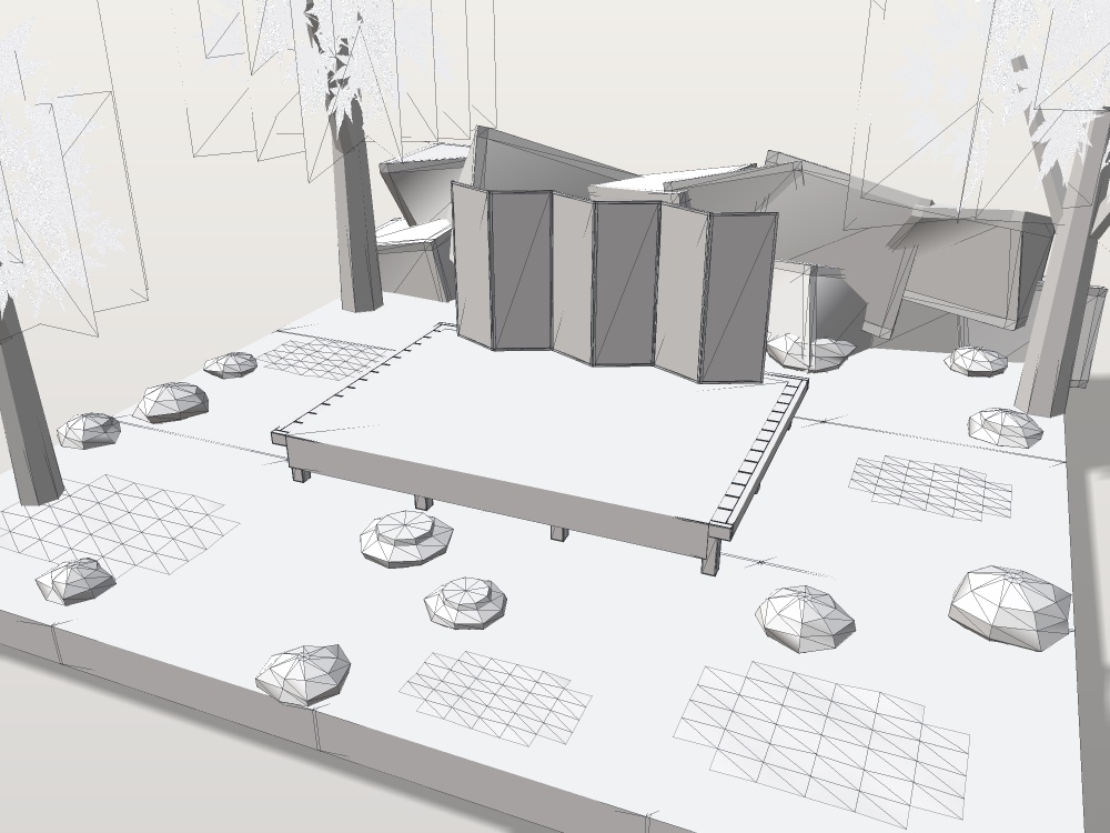 【VRChat想定】紅葉狩りの桟敷セット|金屏風・赤い毛氈・板敷きの桟敷・紅葉【unitypackage / FBX・OBJ】