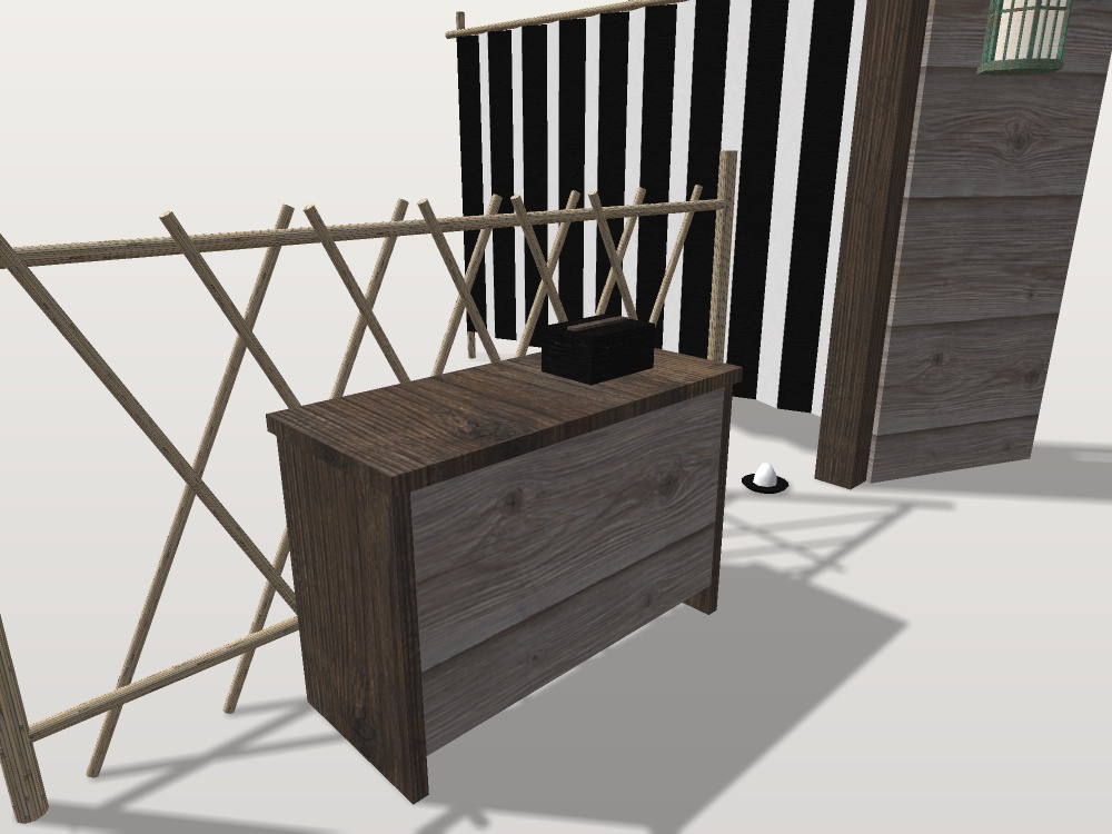 【VRChat想定】お化け屋敷の木戸と受付|瓦屋根の木戸門・鯨幕2張・竹矢来・受付台・吊り灯籠3・盛り塩|和風ハロウィン・肝試し【unitypackage / FBX・OBJ】