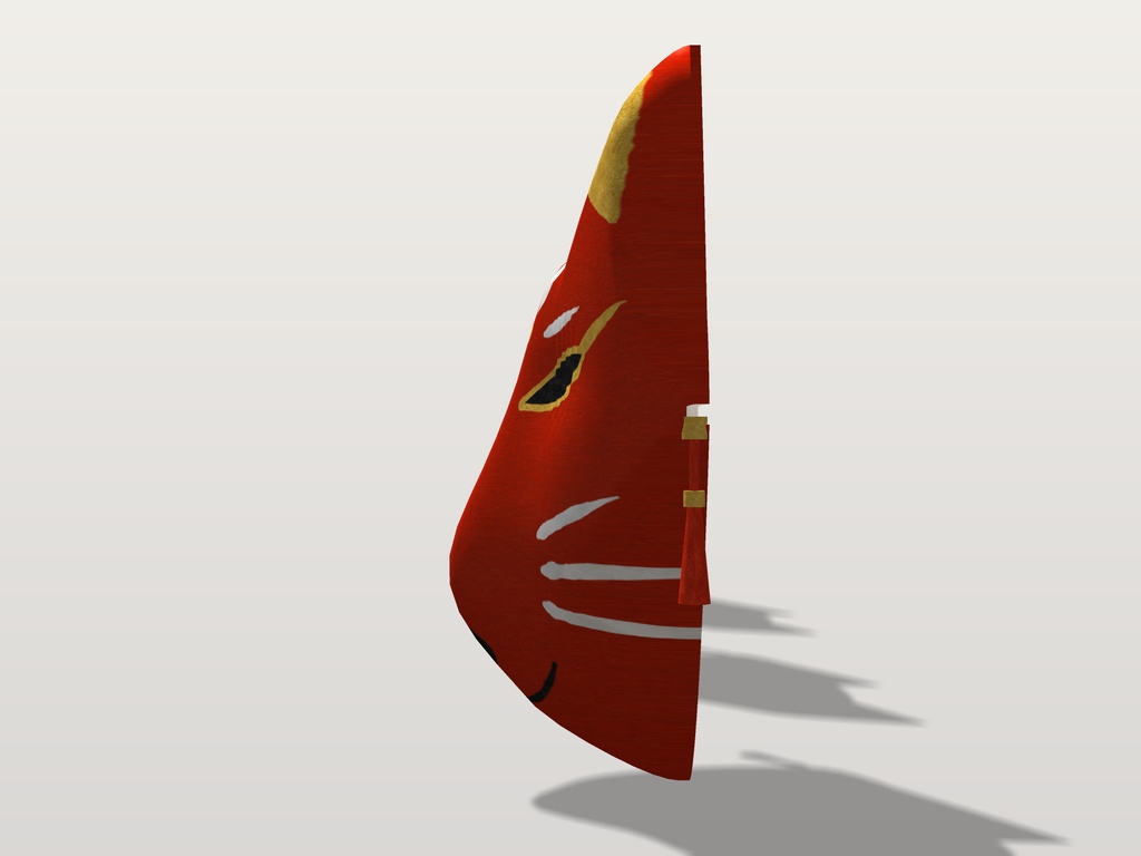 【VRChat想定】狐のお面 三色(白・黒・朱)|Head 装飾品・顔用と斜め掛け|和風・祭り・縁日【Modular Avatar 設定済みPrefab / unitypackage・FBX】