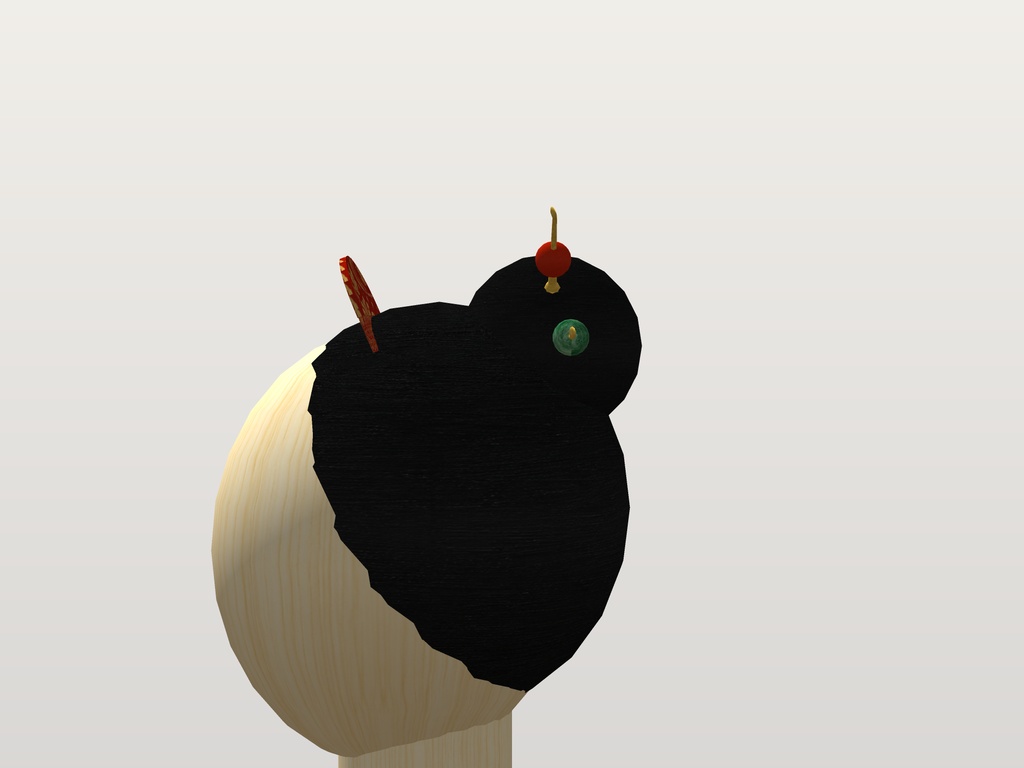 【VRChat想定】かんざし五種|玉かんざし(朱・翡翠)・平打ち・バチ型・挿し櫛|Head 装飾品・蒔絵と彫金【Modular Avatar 設定済みPrefab / unitypackage・FBX】