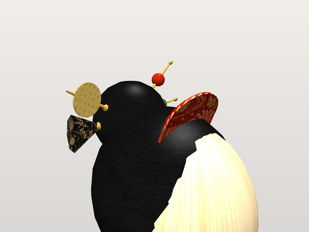 【VRChat想定】かんざし五種|玉かんざし(朱・翡翠)・平打ち・バチ型・挿し櫛|Head 装飾品・蒔絵と彫金【Modular Avatar 設定済みPrefab / unitypackage・FBX】
