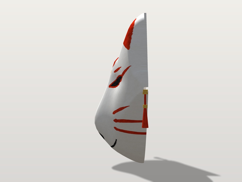 【VRChat想定】狐のお面(白)|Head 装飾品・顔用|和風・祭り・縁日【Modular Avatar 設定済みPrefab / unitypackage・FBX】