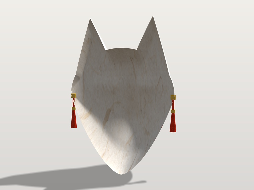 【VRChat想定】狐のお面(白)|Head 装飾品・顔用|和風・祭り・縁日【Modular Avatar 設定済みPrefab / unitypackage・FBX】