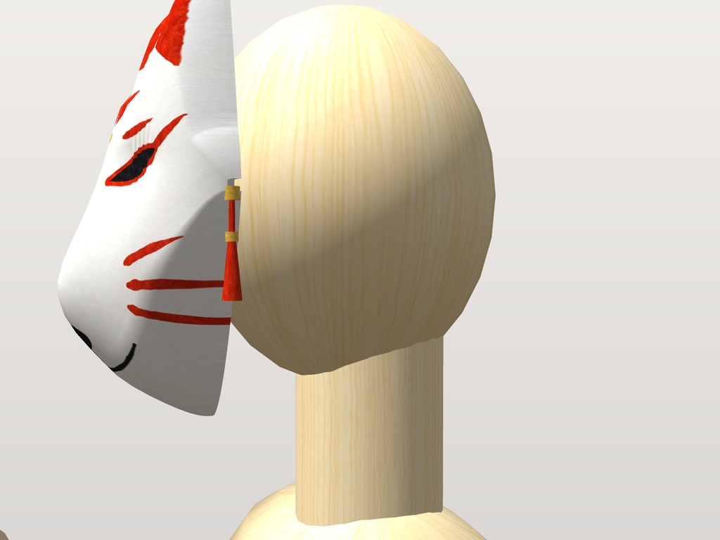 【VRChat想定】狐のお面(白)|Head 装飾品・顔用|和風・祭り・縁日【Modular Avatar 設定済みPrefab / unitypackage・FBX】
