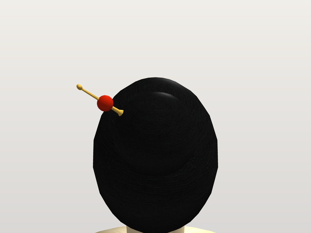 【無料】玉かんざし(朱)|Head 装飾品・髪飾り|和風・着物・浴衣【VRChat想定 / Modular Avatar 設定済みPrefab / unitypackage・FBX】