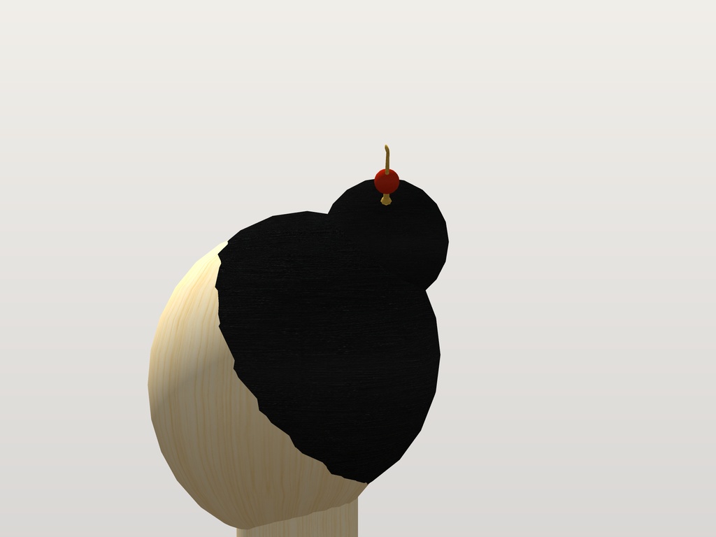 【無料】玉かんざし(朱)|Head 装飾品・髪飾り|和風・着物・浴衣【VRChat想定 / Modular Avatar 設定済みPrefab / unitypackage・FBX】