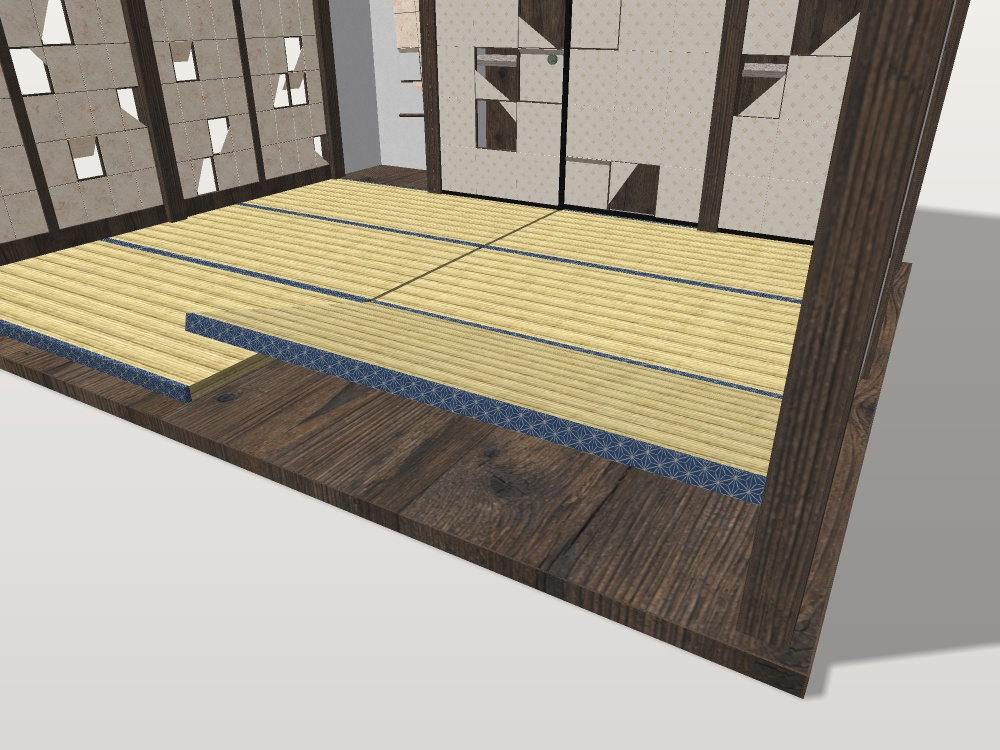 【VRChat想定】お化け屋敷の破れ座敷|六畳・破れ襖の押入れ・破れ障子・めくれた畳・垂れた天井板・床の間|和風ハロウィン・肝試し【unitypackage / FBX・OBJ】