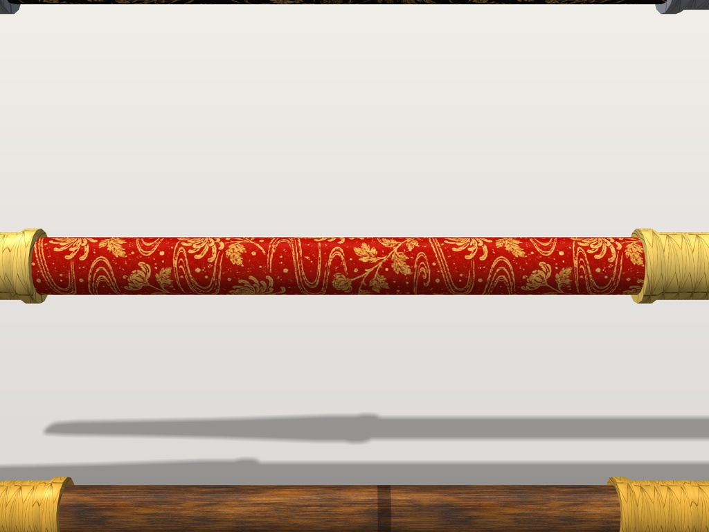 【VRChat想定】煙管 三種|黒漆に金蒔絵・朱漆に金蒔絵・煤竹|手に持つ・口にくわえる和風の小道具【Modular Avatar 設定済みPrefab / unitypackage・FBX】