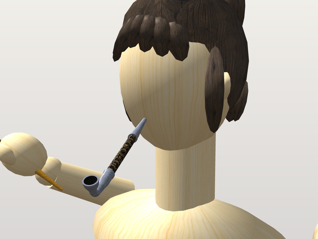 【VRChat想定】煙管 三種|黒漆に金蒔絵・朱漆に金蒔絵・煤竹|手に持つ・口にくわえる和風の小道具【Modular Avatar 設定済みPrefab / unitypackage・FBX】