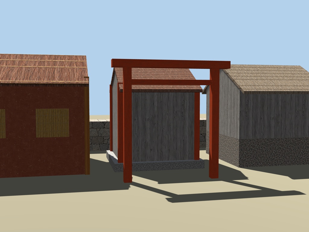 【VRChat想定|マテリアル】和風の建材マテリアル16種|城下町・神社・温泉街の壁・屋根・柱・石垣|PBR 1024(albedo・normal・ORM)【unitypackage / Godot 4 / Blender】