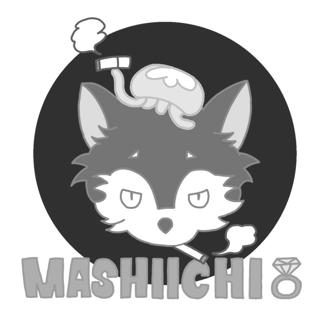 アニマるましいちパーカー(モノクロver)