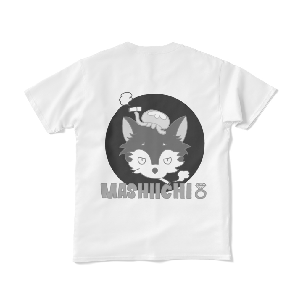 アニマるましいちTシャツ(モノクロver)-綿100%