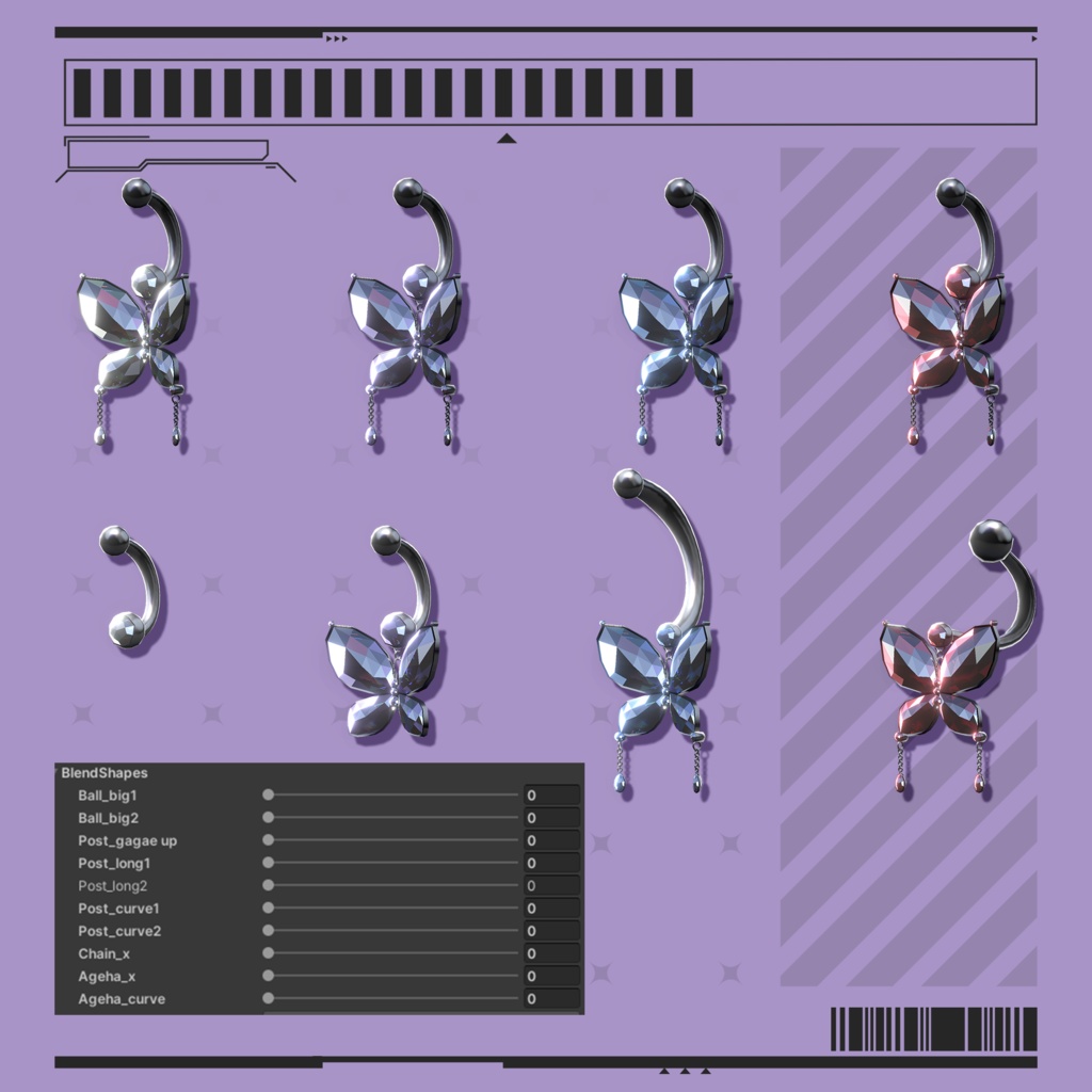 【VRChat向け】へそピアス