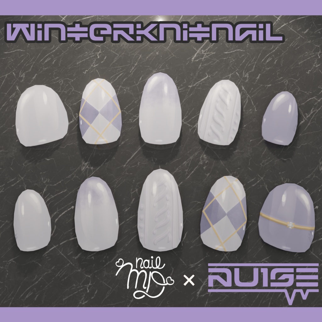 【MDollnail対応】Winter Knit nail