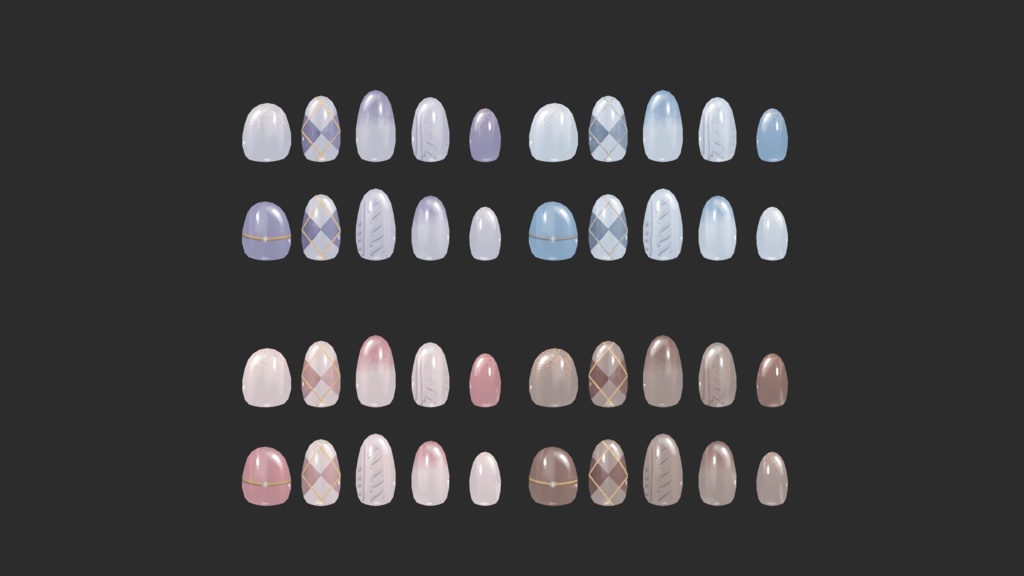 【MDollnail対応】Winter Knit nail