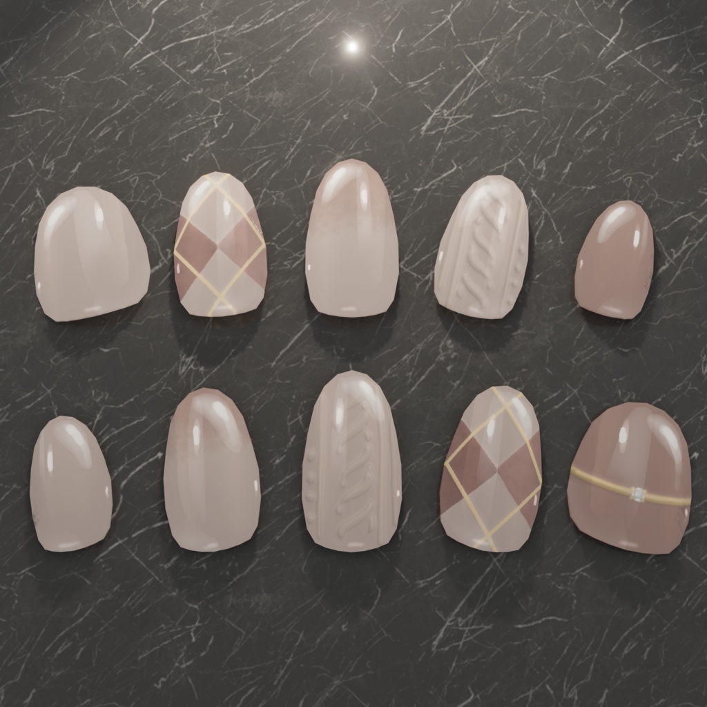 【MDollnail対応】Winter Knit nail