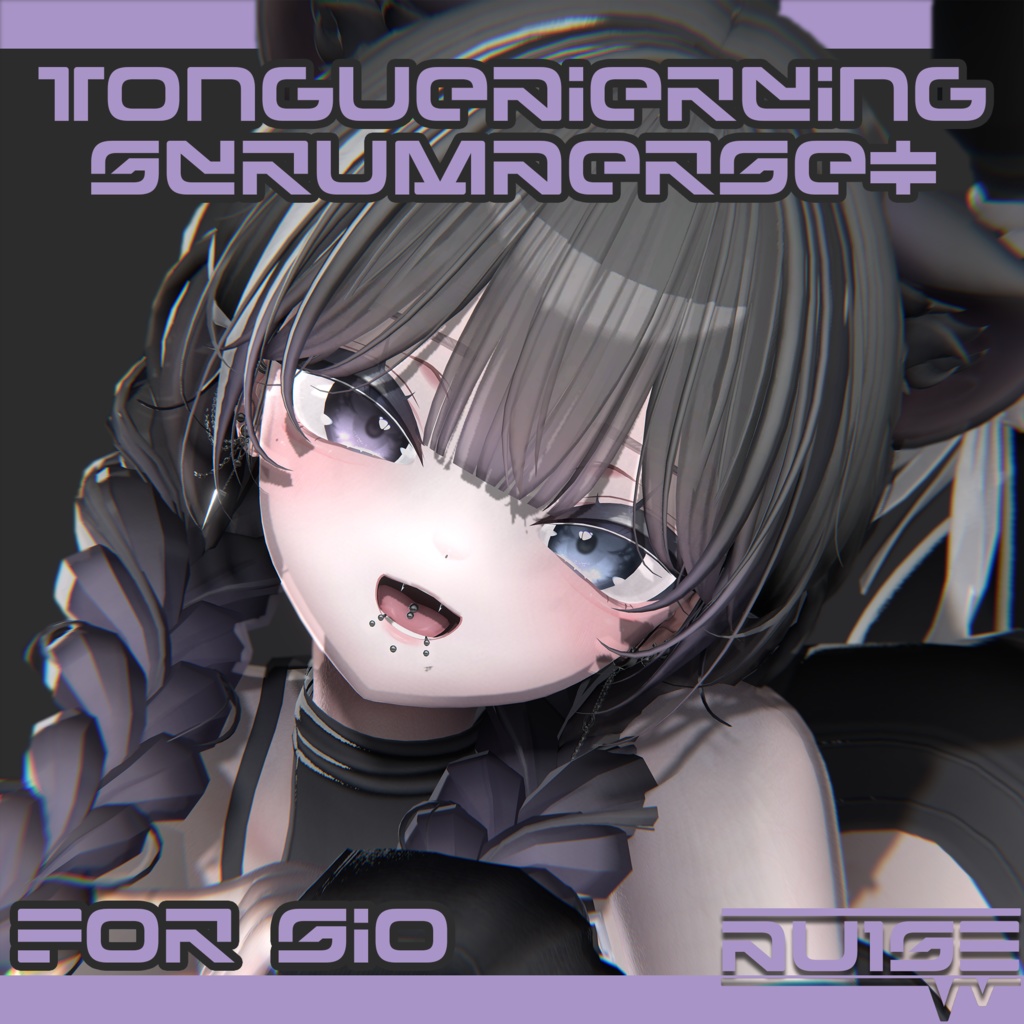 Sioちゃん対応 舌ピアス＆牙ピアスセット/Tonguepiercing&Scrumperset