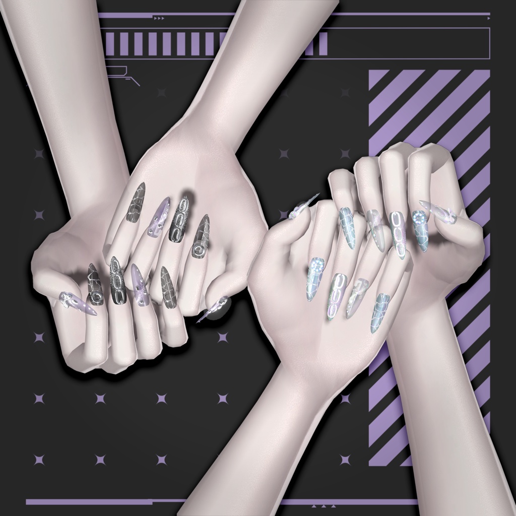 【多数アバター対応】splashsummer_nail【ネイルチップ】