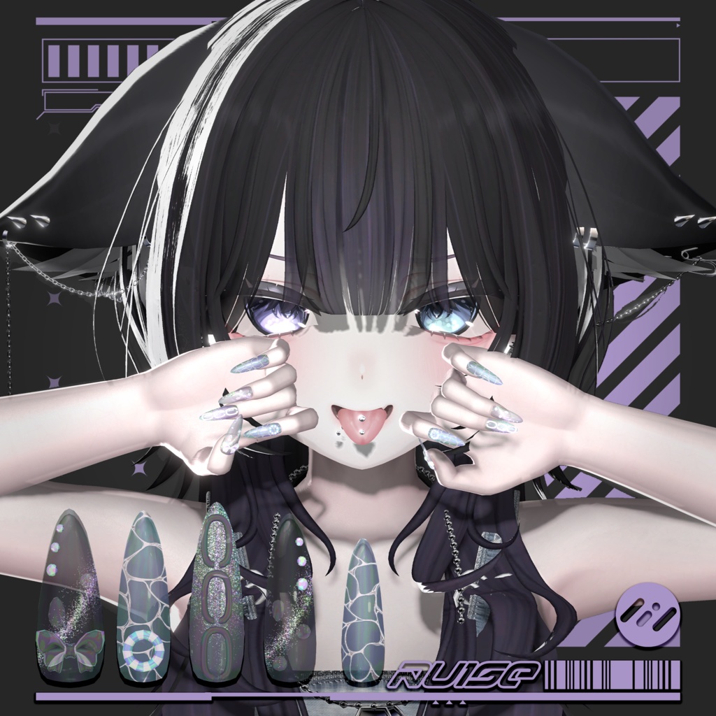 【多数アバター対応】splashsummer_nail【ネイルチップ】